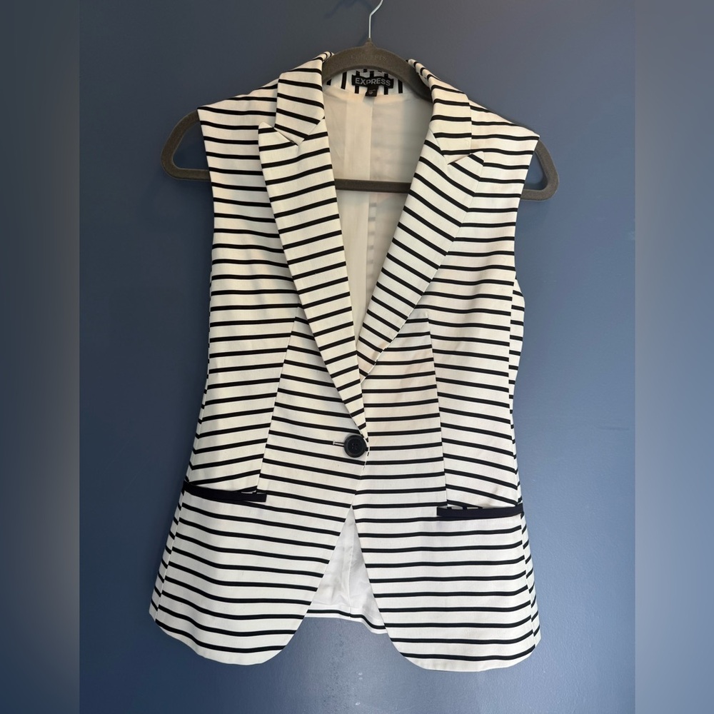 Express stripped Black and White Women's Blazer